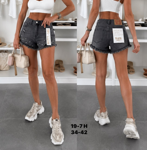 Szorty damskie jeans Roz 34-42, 1 Kolor Paczka 12 szt